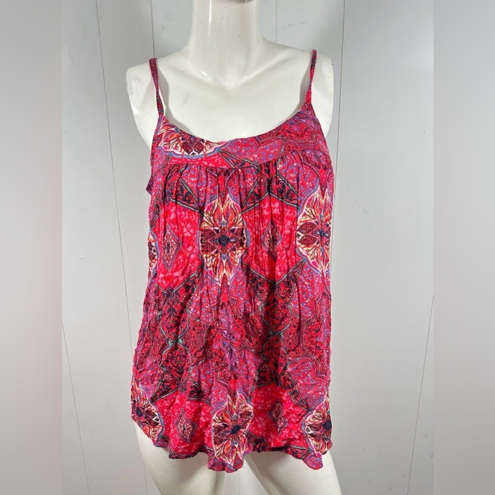 NWT GAP Medium Tall Pink Tank Top Sleeveless Blouse Multicolor Boho Casual